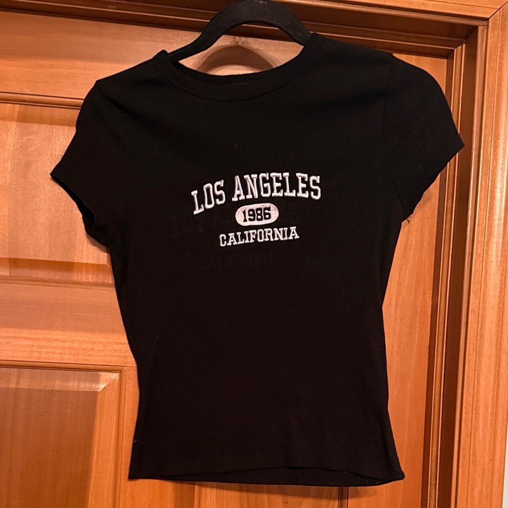 Harper Black California Babydoll Ribbed Tee